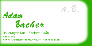 adam bacher business card